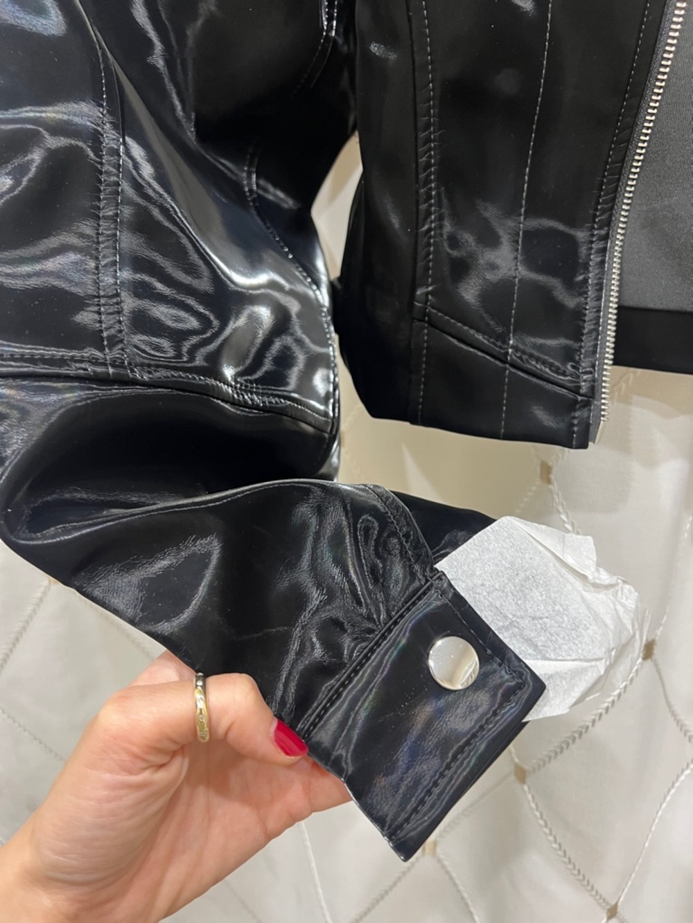 WeWoreWhat Cropped Motto Women's Jacket - Picture 2 of 4